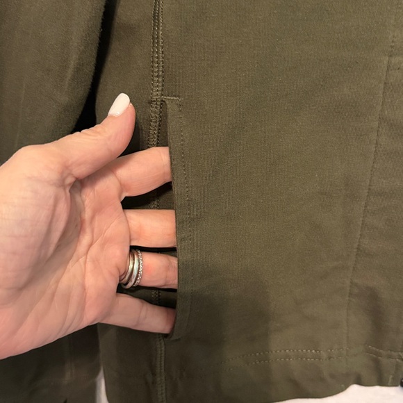 Perfect PACT Full Zip Jacket Sweatshirt Olive Green Organic Cotton - Picture 5 of 8